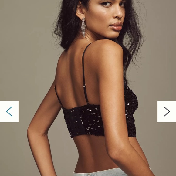 Anthropologie Sequin Crop Top - Picture 2 of 9
